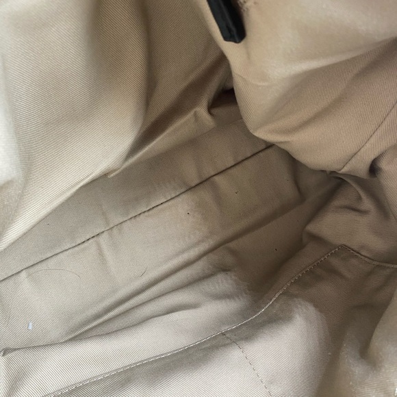 603 Talbots Ventana Red wool w/black leather trim Satchel w cross body strap - Picture 5 of 5